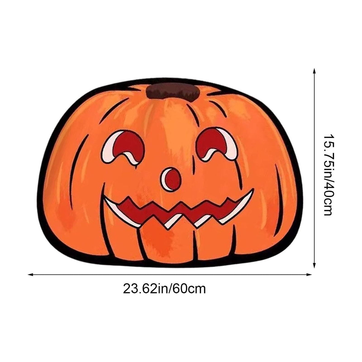 Halloween Door Mat Pumpkin Shaped Non-Absorbent Skidproof Mat 15.75x23.62in Polyester Skidproof & Weather Resistant for Front Door Porch Indoor Outdoor Halloween Door Mat by MPOISVA