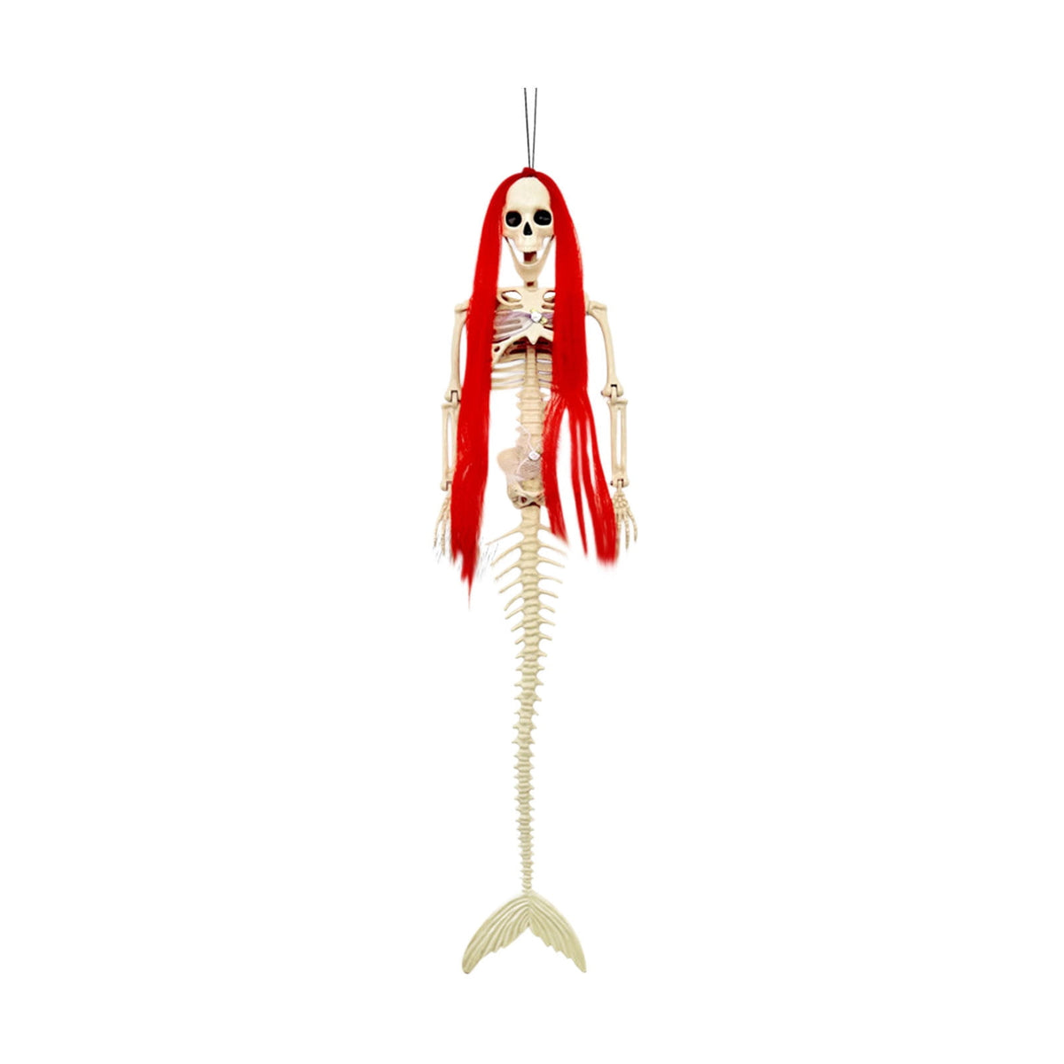KMMYS Halloween Skeleton Fish Skeleton, Posable Joints, Mermaid Decor for Halloween Parties, Life-Size Decor for Haunted Houses, Outdoor Garden Decoration, Realistic Skeleton Prop