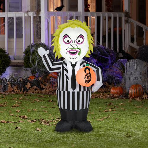 Beetlejuice Men's Airblown Halloween Inflatable Decoration - Black Small