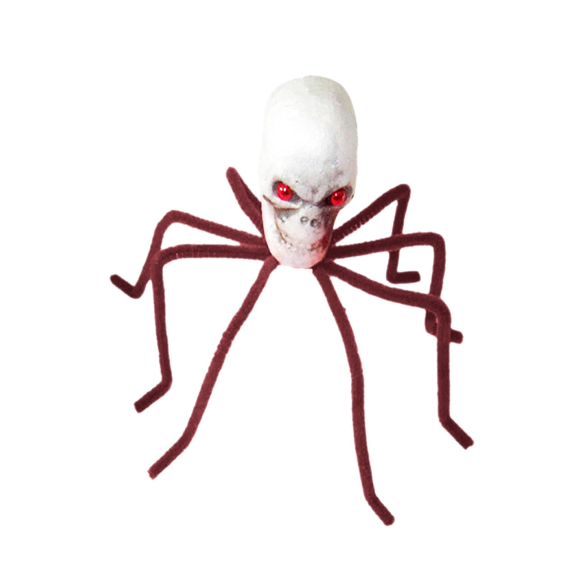 Halloween Skull Head Spider Decoration 11.81inch Creepy Skeleton Spider Decoration with Crossed Bones ABS Plastic Indoor Outdoor Party Layout Supply for Spooky Scene Decor