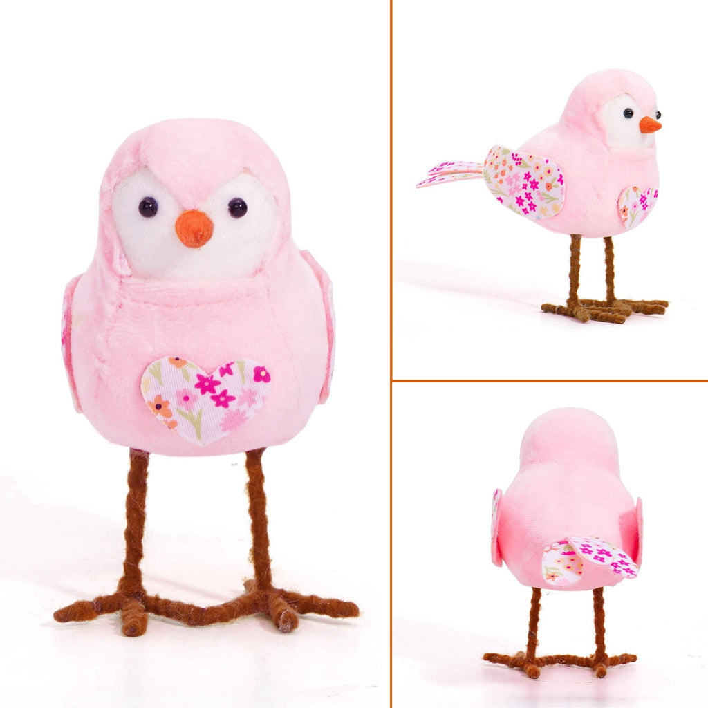 Chanana Easter Plush Bird Decorations Bird Figurines Table Ornament Cute Sparrow Fabric Sparrow Ornaments Centerpieces Table Tiered Tray Fireplace Spring Home Decor Tabletop Holiday Decorations