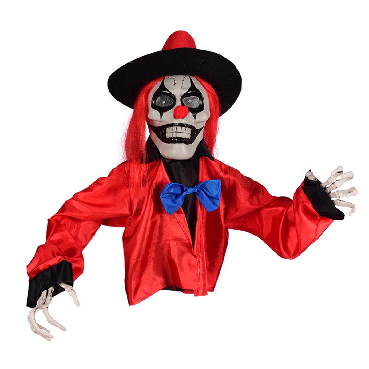 Halloween Animated Clown Groundbreaker Decoration, Horror Ghost Skeleton Yard Stake Prop, Haunted House Outdoor Lawn Garden Decor