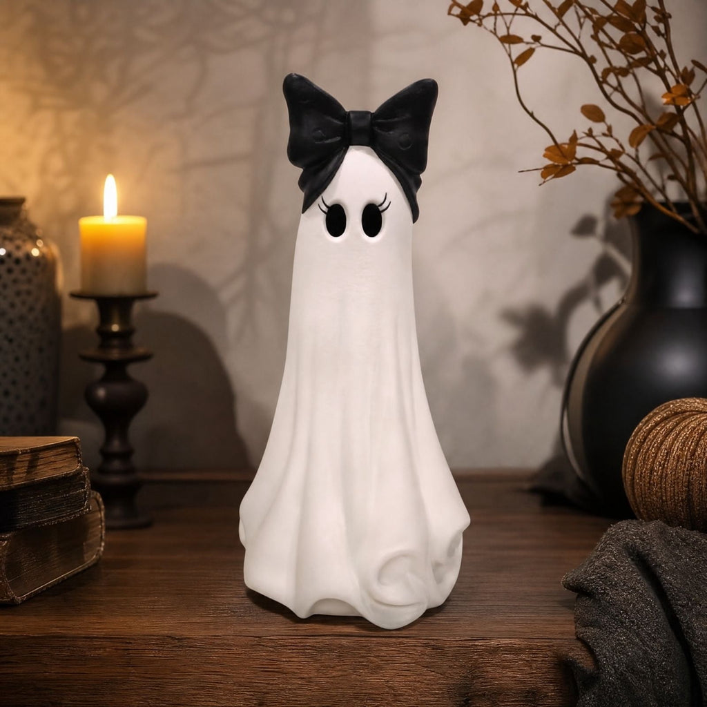 Mauxuk Halloween Black Witch Acrylic Decor - Gothic 2D Tabletop Centerpiece for Spooky Party, Haunting Mantel Decor, Gift for Horror Fans, 8-Inch Tall with Stand