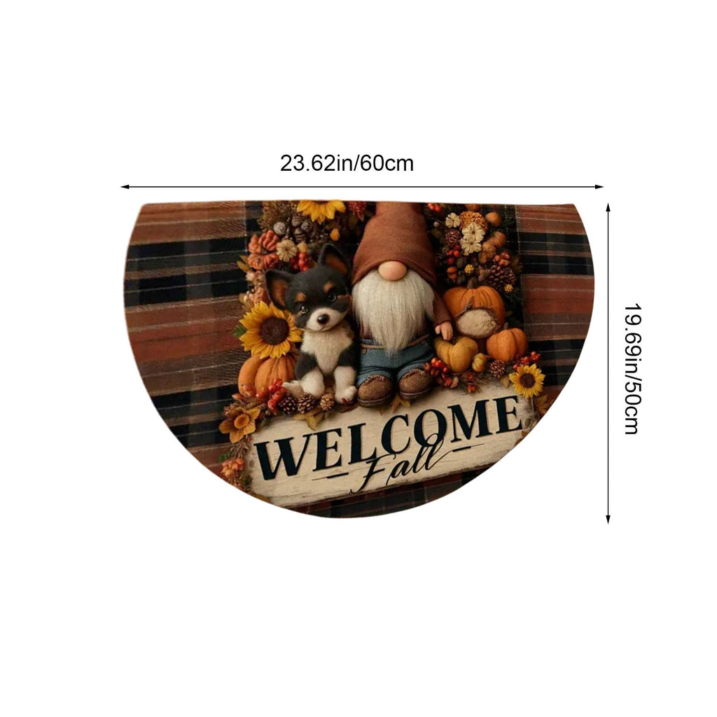 JoyMoreHome Fall Welcome Doormat, Fall Leaves Front Door Mat, Indoor Outdoor Entrance Floor Mats, Non-Slip Washable Thanksgiving Halloween Home Decor Mat