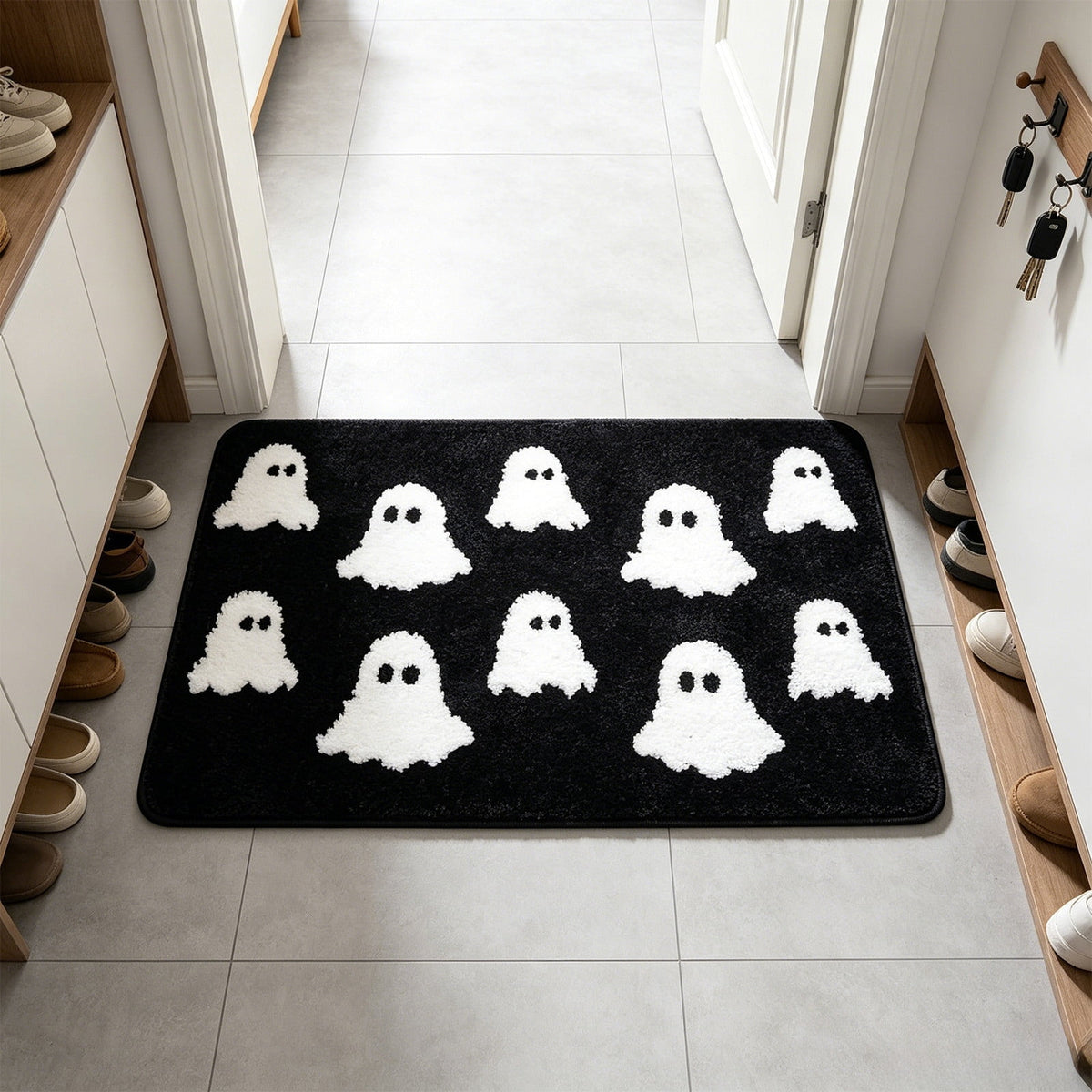 Halloween Pumpkin Doormat, Soft Non-Slip Indoor Outdoor Welcome Rug for Entryway Porch and Front Door