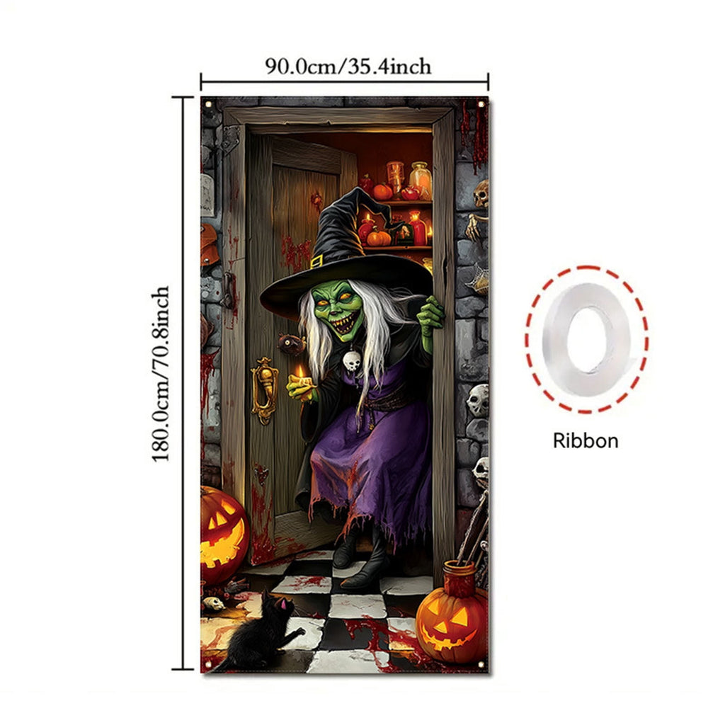 DAMAI Halloween Door Hanging Curtain Party Festival Scene Layout Supplies Decorative Porch Hanging Cloth