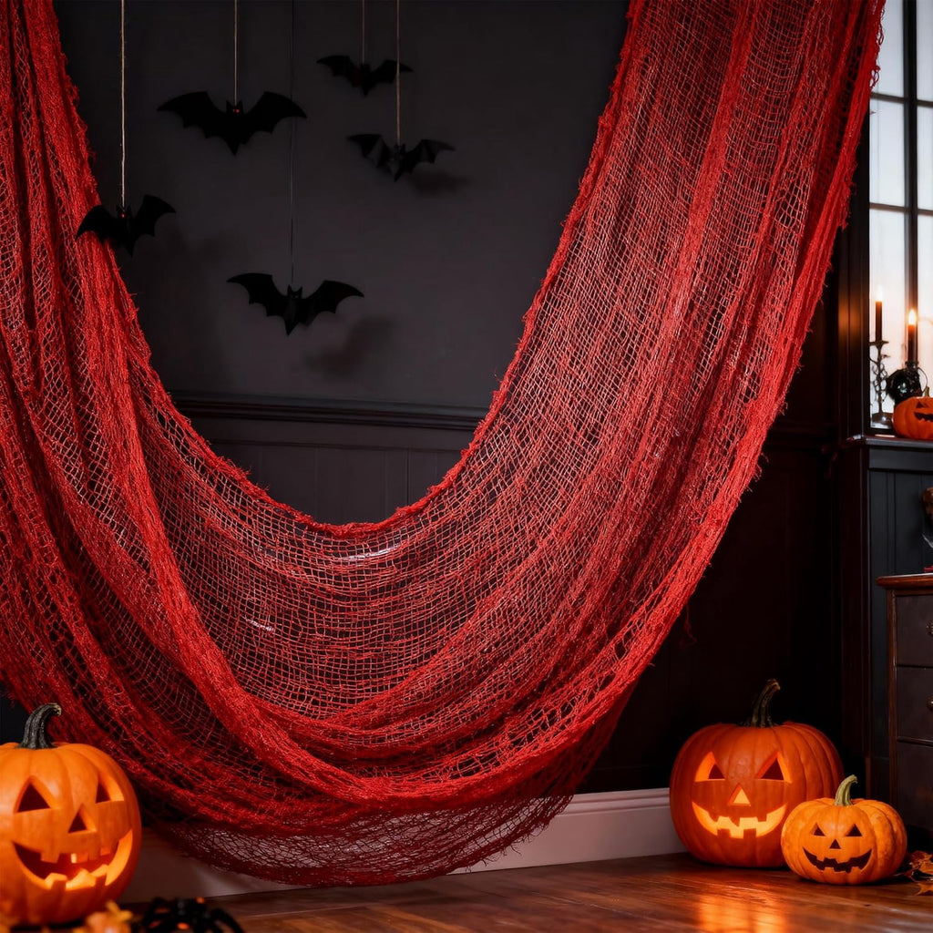 CQHVKQ 5 Pack of Halloween Creepy Gauze Cloth Decoration Set, Indoor Outdoor Black Scary Halloween Gauze Tapestry Decor, Spooky Decorations for Home, Yard, Haunted House & Party Supplies, 72" x 30"