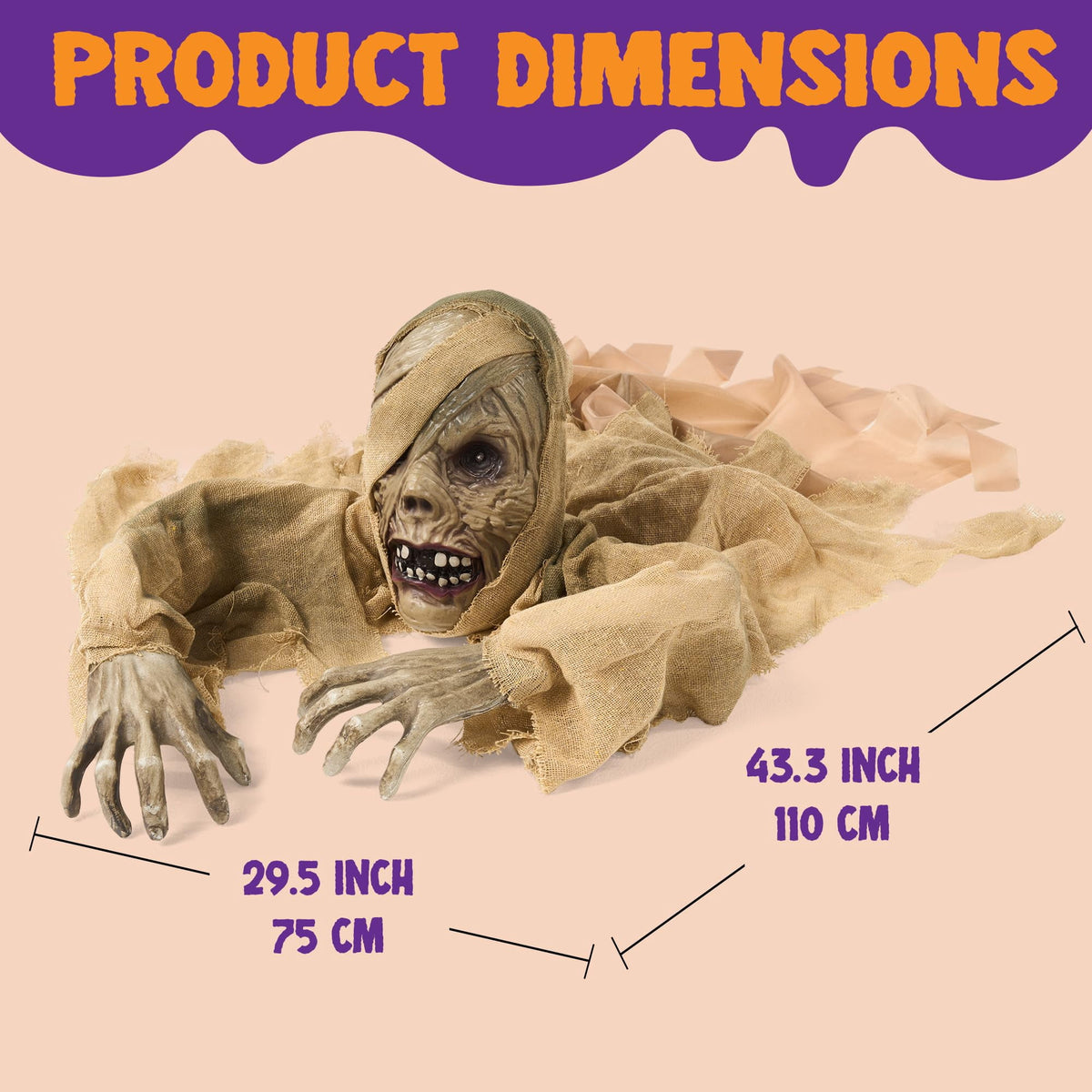 Joyfy Halloween Groundbreaker Halloween Decorations Zombie with Sound and Flashing Eyes,Outdoor Scary Halloween Yard Decorations,Haunted House Decorations