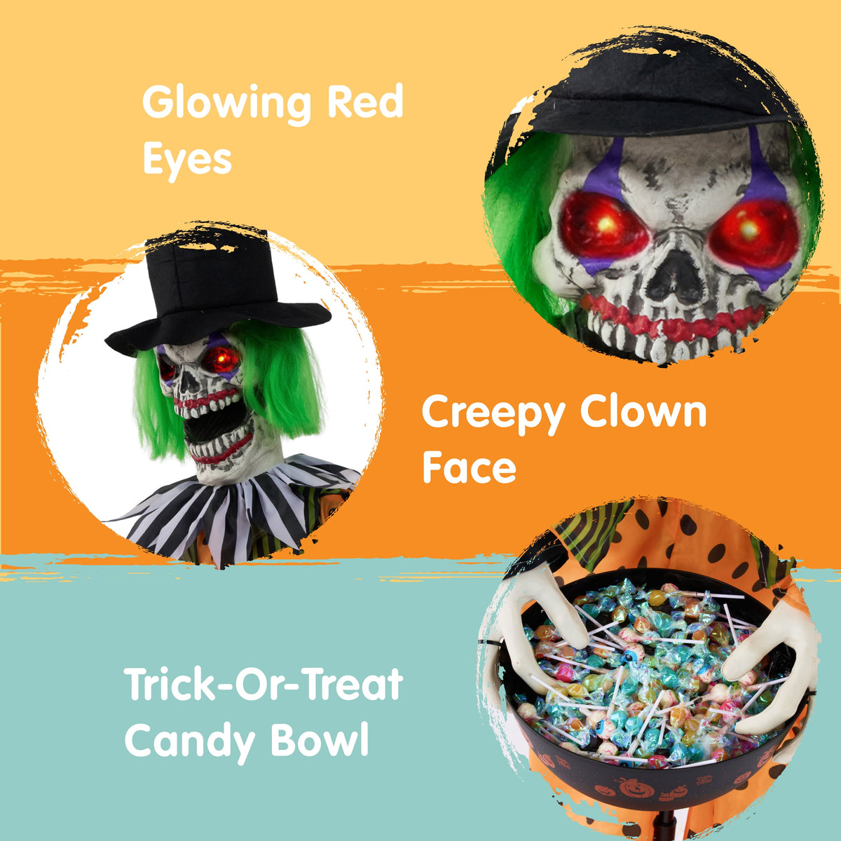 Joyfy Halloween Decorations Outdoor, 72"(6ft) Light Up Animated Scary Decorations Pumpkin Ghost with Sound Activation,Animatronics Pumpkin Decorations for Haunted House Prop Yard Decor