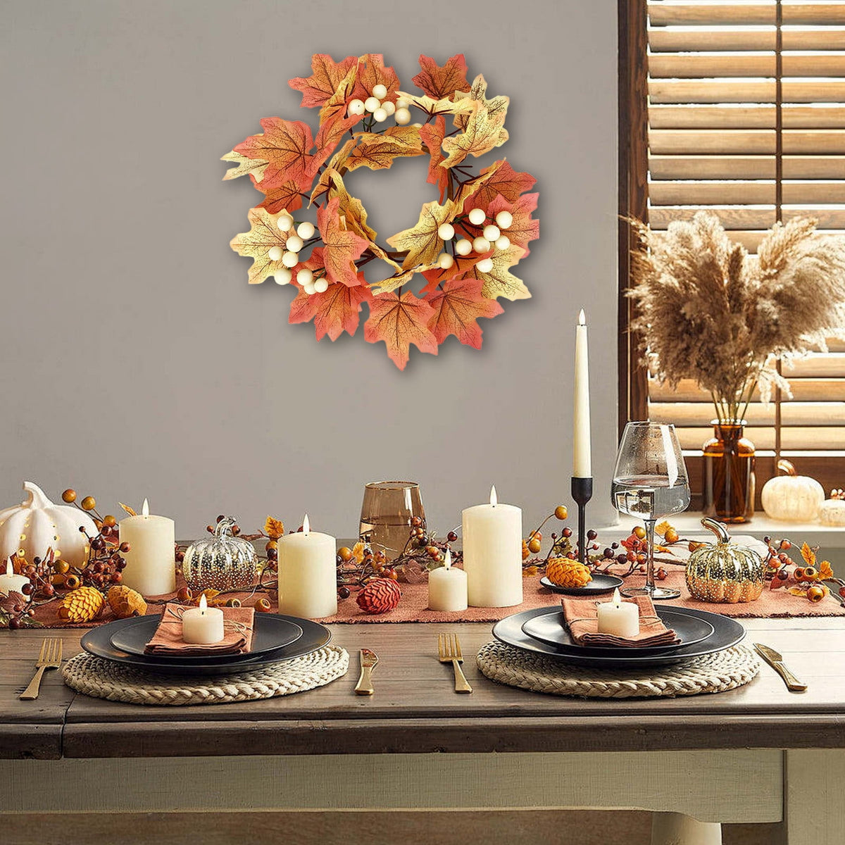 halloween decor Halloween door wreaths, maple leaf wreaths, autumn and winter wreaths, Christmas and Thanksgiving family decorations