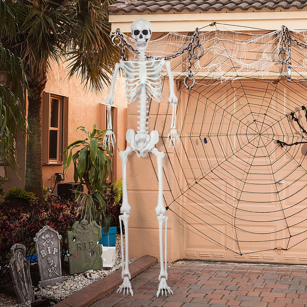 Cixusio 5.4Ft/165cm Halloween Skeleton Full Body Life Size Human Bones with Movable Joints for Indoor Outdoor Haunted House Party Halloween Props Decorations