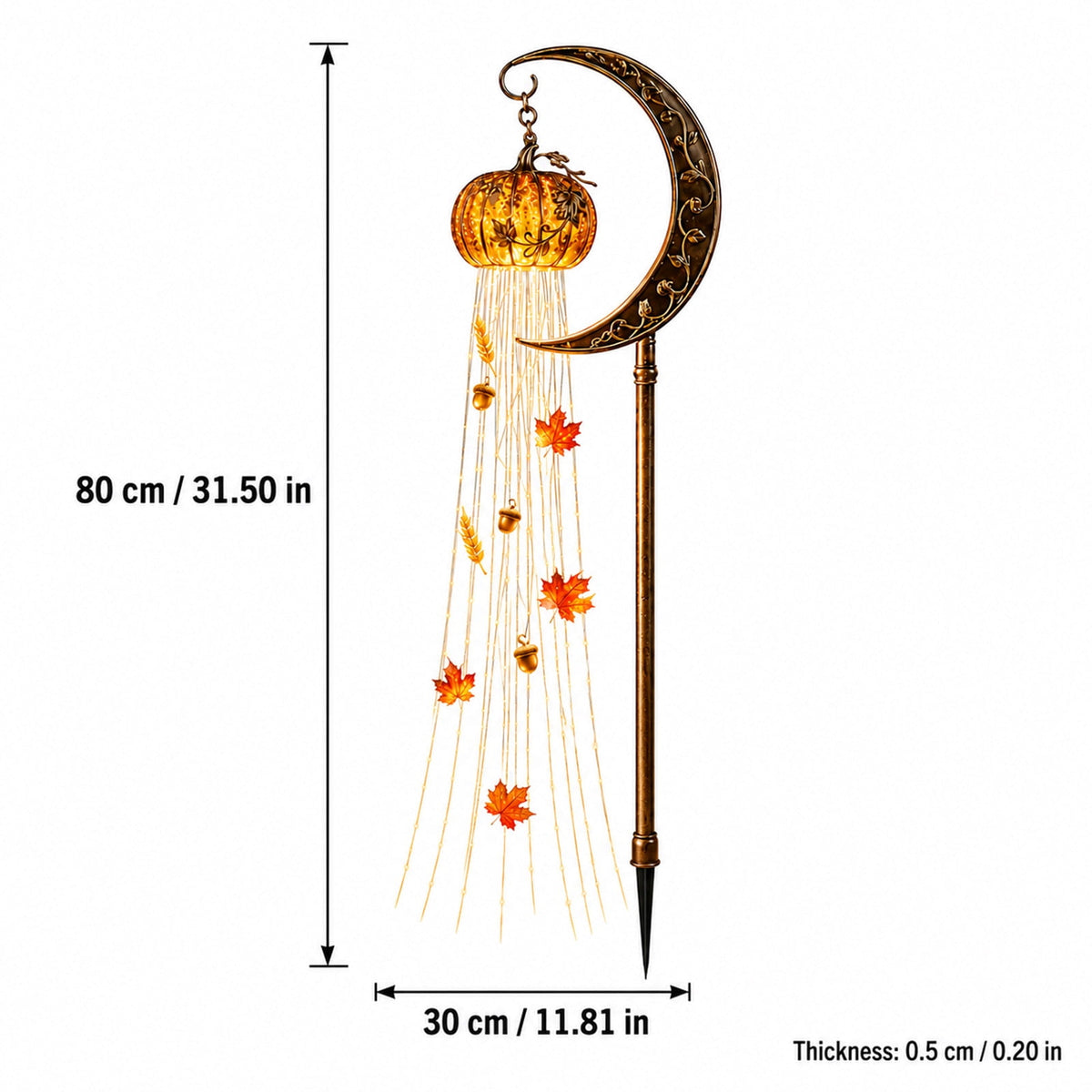 Halloween Solar Garden Stake Light,Metal Hanging Pumpkin Lantern Waterproof for Yard Lawn Proch