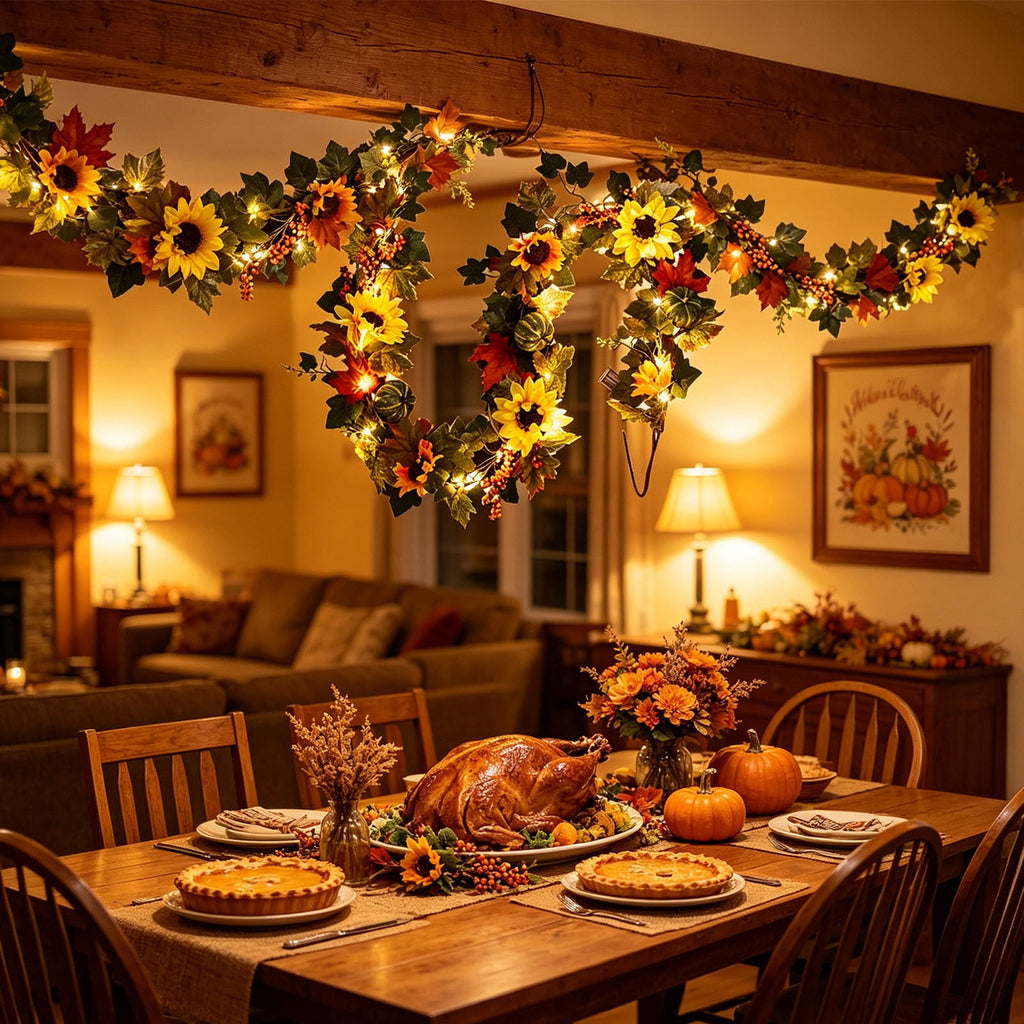 SPOORYYO 2Pcs Fall Maple Leaves Stems for Vase, Artificial Autumn Fake Leaves Decor, Maple Leaf Bushes Shrubs for Thanksgiving Halloween Home Farmhouse Table Centerpiece, 12.99" x 7.87"