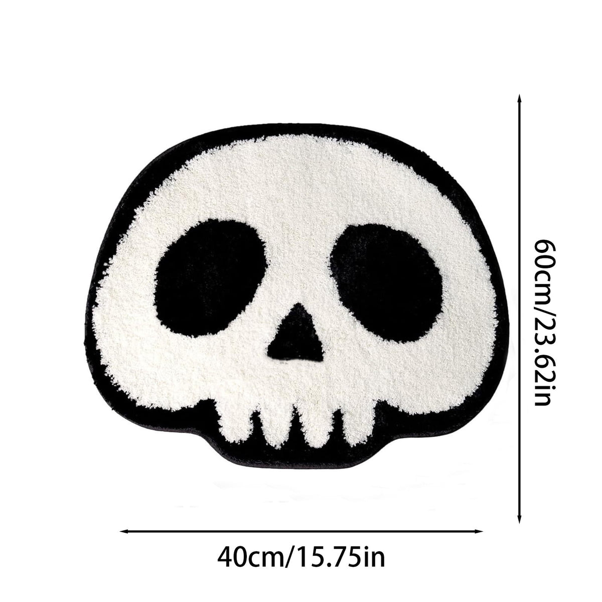 Halloween Decor White Ghost Rug 24x16 inches, Handmade Tufted Fluffy Aesthetic Area Rugs, Cute Soft Cool Non Slip Floor Carpet Bath mat, Living Room, Bathroom, playroom, Kitchen