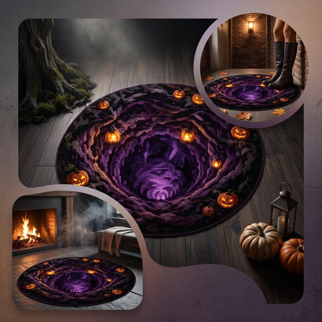 Halloween Dog Door Mat 16x24", Golden Retriever Ghost Pumpkin Welcome Rug for Porch, Halloween Outdoor Decorations