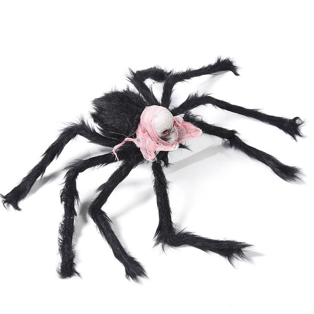 Halloween Decorations Clearance! 30" Super Scary Spider with Skeleton Decor, Halloween Props, Haunted House Party Decor for Yard Indoor Outdoor Classroom - Black