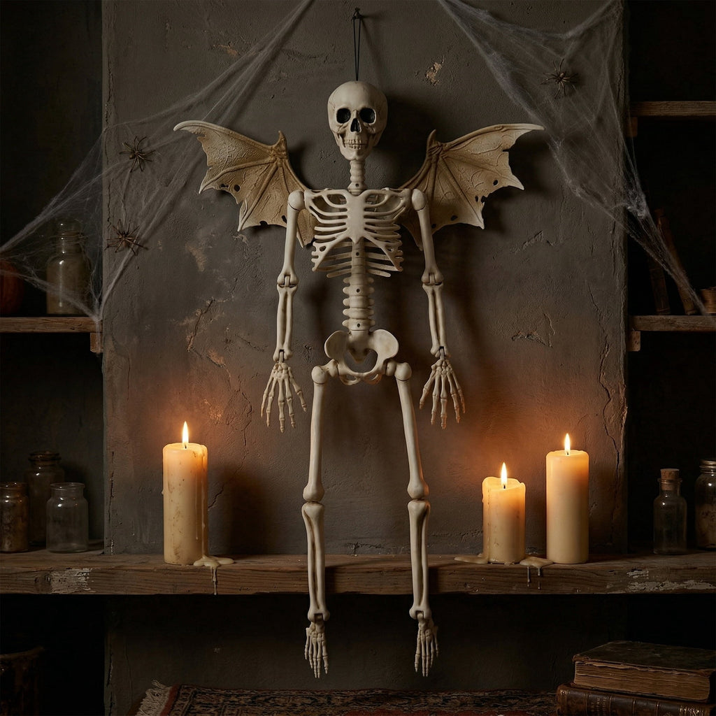 Faux Posable Winged Skeleton, 36", Halloween by Way To Celebrate