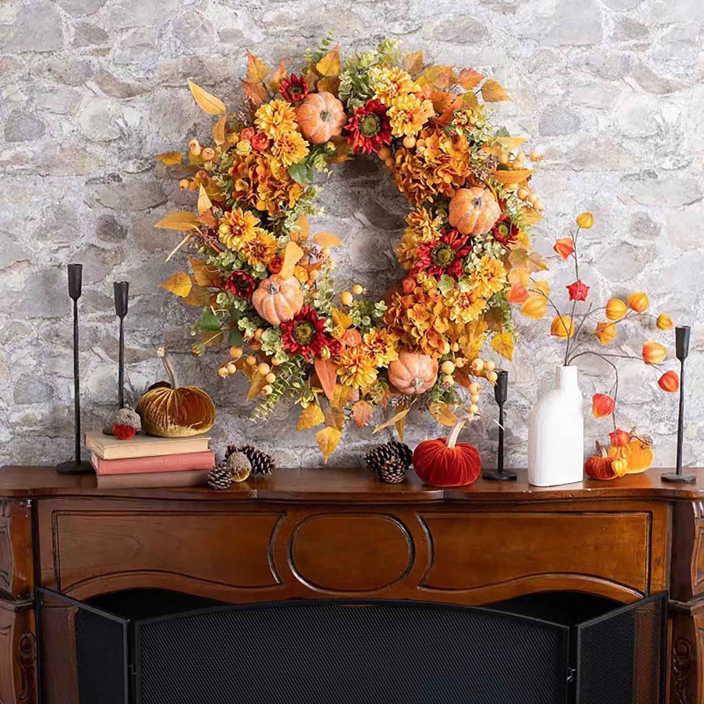 WKSCLPAI Halloween Wreaths, Black Dead Branch Wreath with Bat Decoration, Halloween Leaves Garlands for Decoration, Versatile for Indoor and Outdoor Use,Ideal for Various Occasions