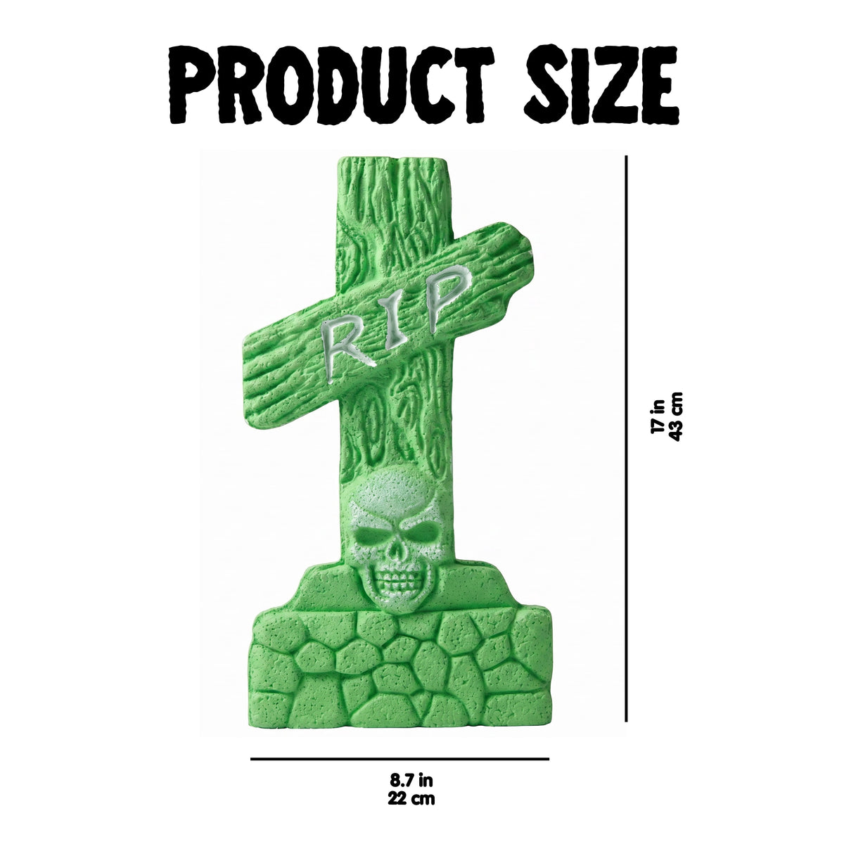 Joyfy 5 Pack Halloween Tombstone Outdoor Decorations,17 Inch Foam RIP Cemetery Headstone Decoration and 12 Halloween Yard Lawn Decoration Metal Stakes