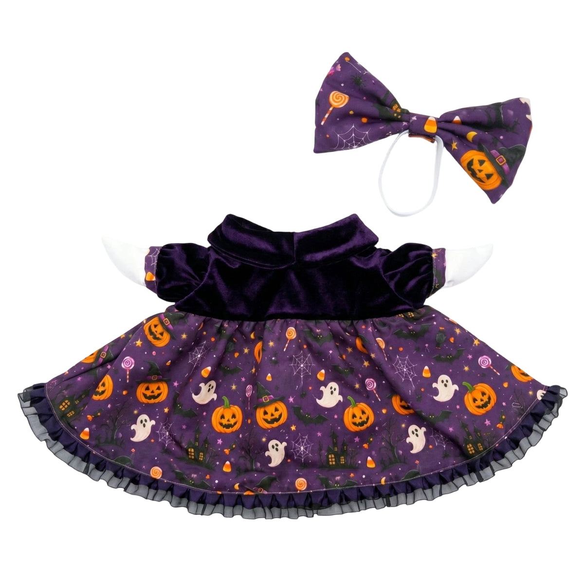 Halloween Garden Porch Decor, Porch Goose Outfits Halloween, 23 Inch Porch Goose Outfits, Witch Dress and Hat Set, Fits 23X11X26 Inch Standing Plush Goose for Front Porch Lawn