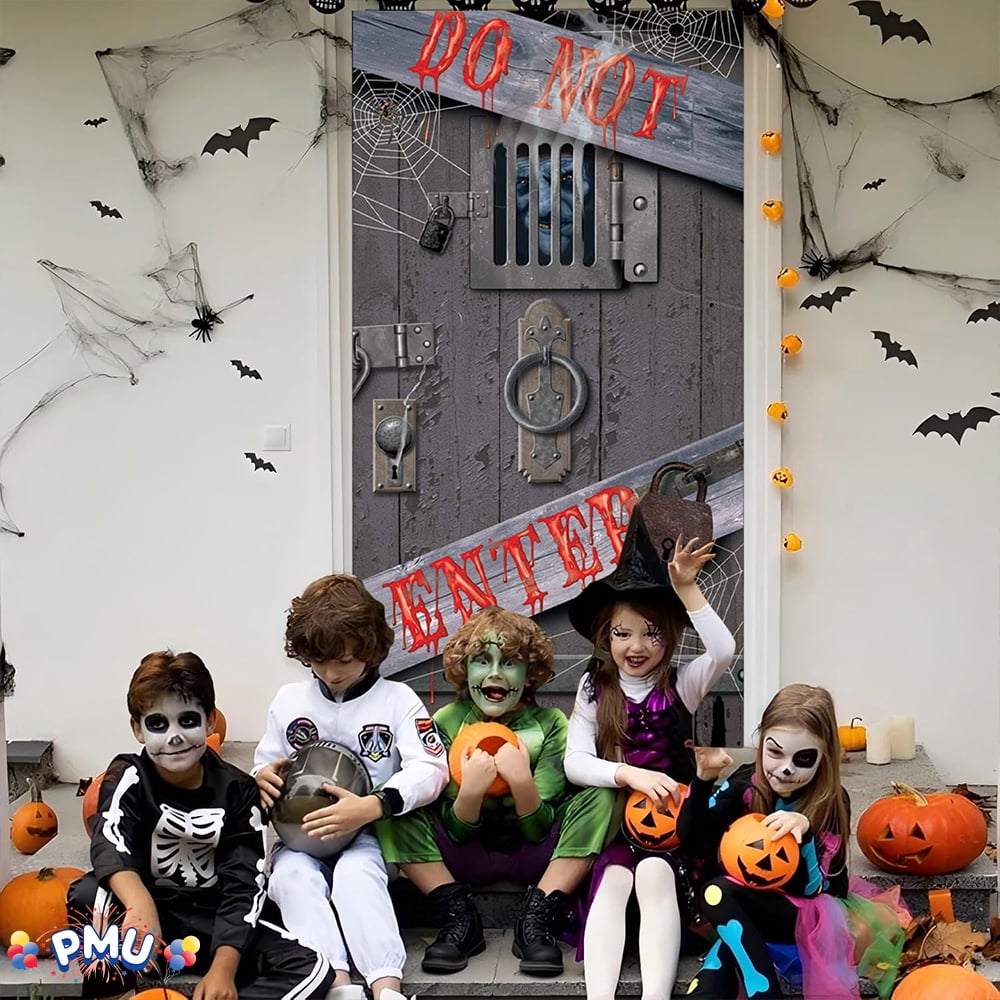 PMU Halloween Bathroom Door Cover, Halloween Decor, Door Decor
