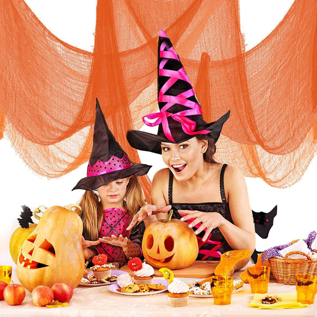 CQHVKQ 5 Pack of Halloween Creepy Gauze Cloth Decoration Set, Indoor Outdoor Black Scary Halloween Gauze Tapestry Decor, Spooky Decorations for Home, Yard, Haunted House & Party Supplies, 72" x 30"