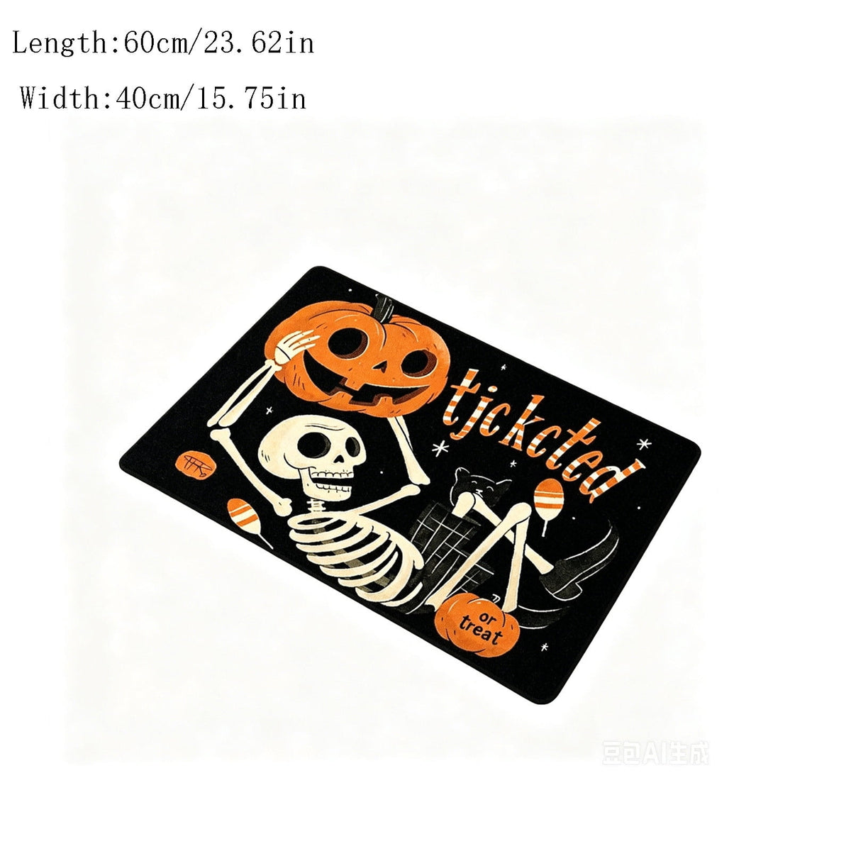 Halloween Celebration Doormat 16x24 Inch, Spooky Ghost Entrance Mat for Front Porch Indoor Outdoor, B