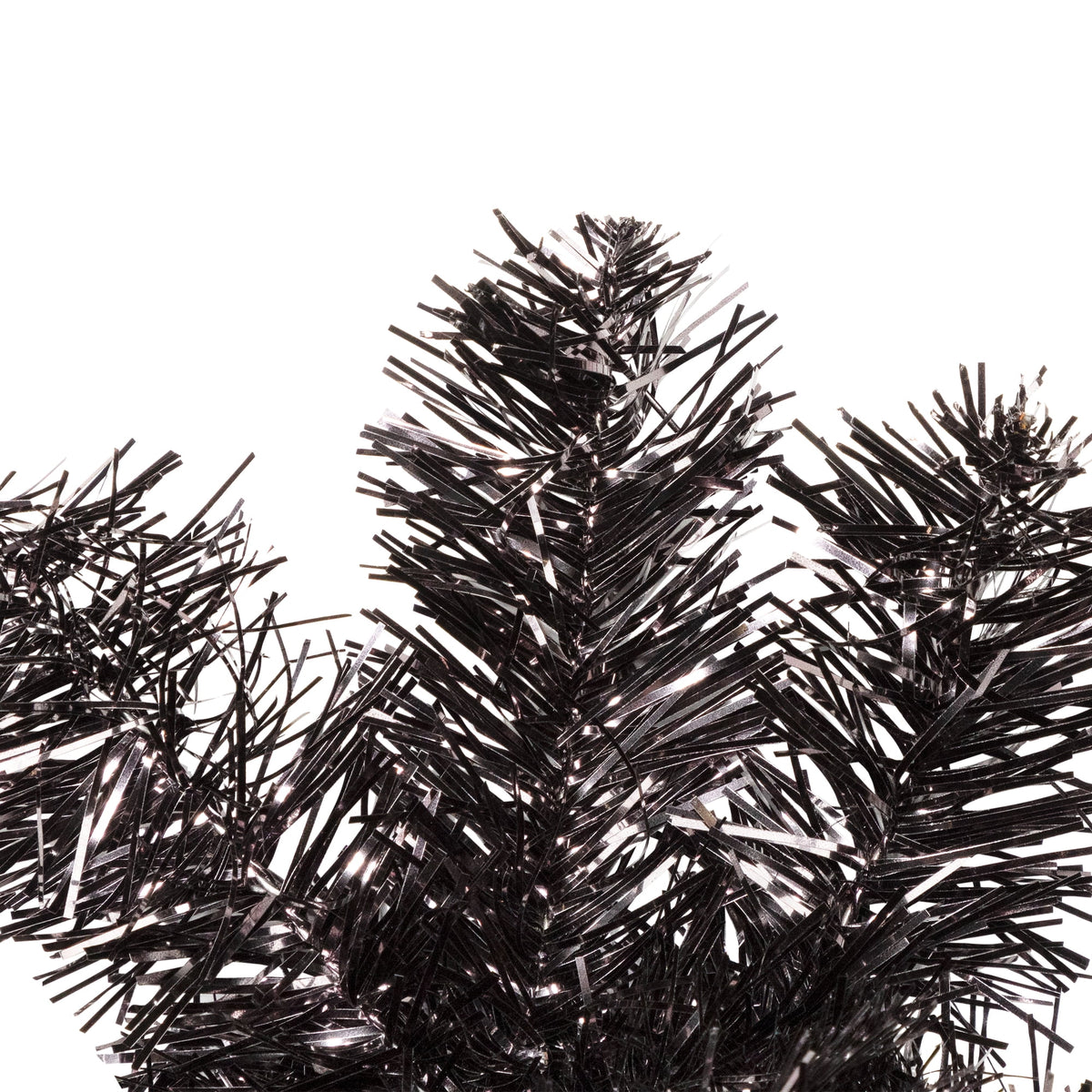 Northlight Pre-Lit Artificial Halloween Tinsel Wreath - 24" - Black - Clear Lights