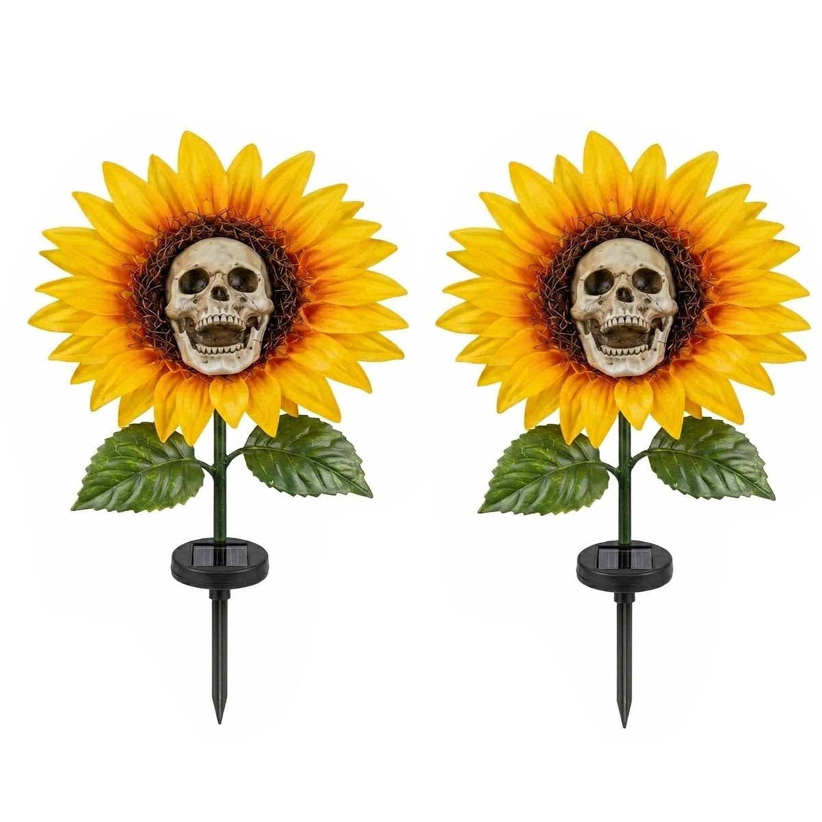 Halloween Artificial Rose Flower with Skull Head, Fake Silk Rose Bouquet, Red or Black Roses with Mini Skull