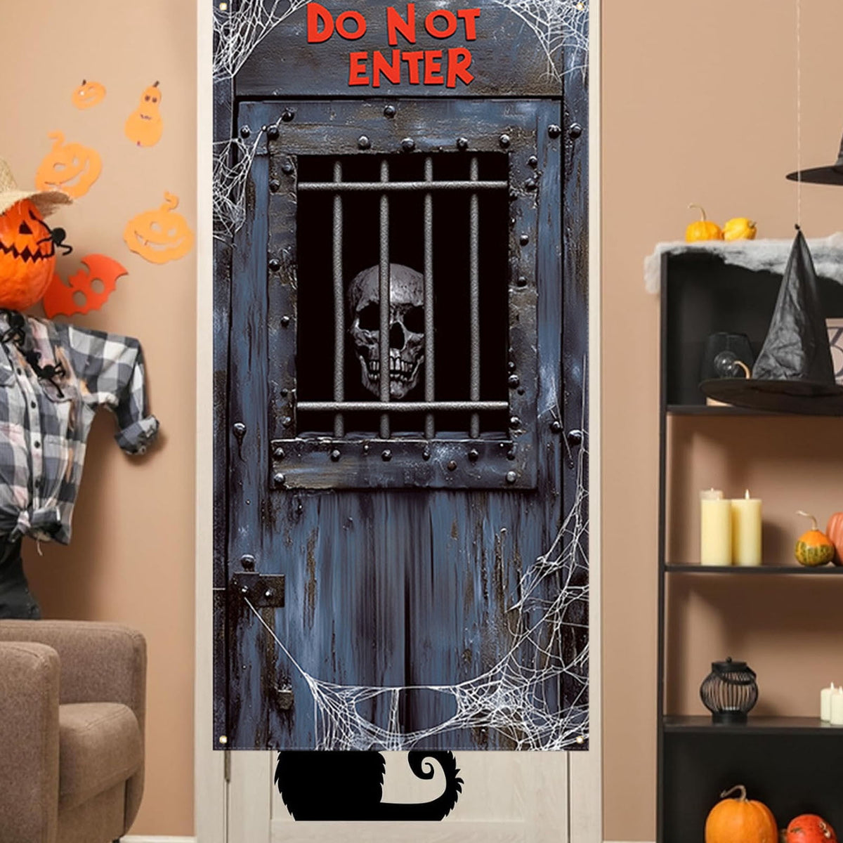 DAMAI Halloween Door Hanging Curtain Party Festival Scene Layout Supplies Decorative Porch Hanging Cloth