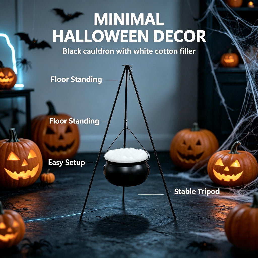 Muecwrye Halloween Decorations Outdoor, Halloween Clearance! Halloween Witches Cauldron on Tripod with Lights, DIY Bubbling Cauldron Set Decor for Home Porch Outside, Halloween Party Supplies