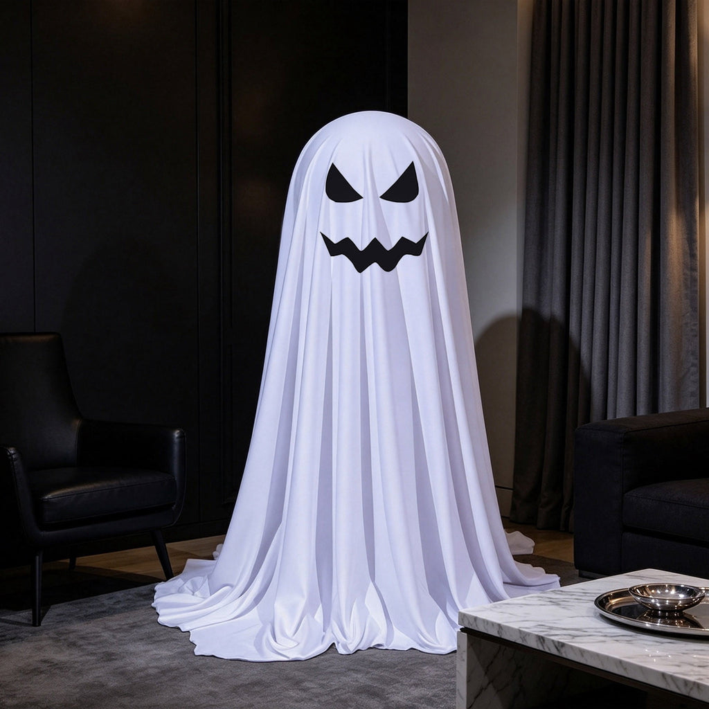 Aurorax Early Halloween Decorations Outdoor,Ghost Halloween Decoration 2 ft Realistic Waterproof Ghost Decor for Front Porch Yards Gardens Lawn Black