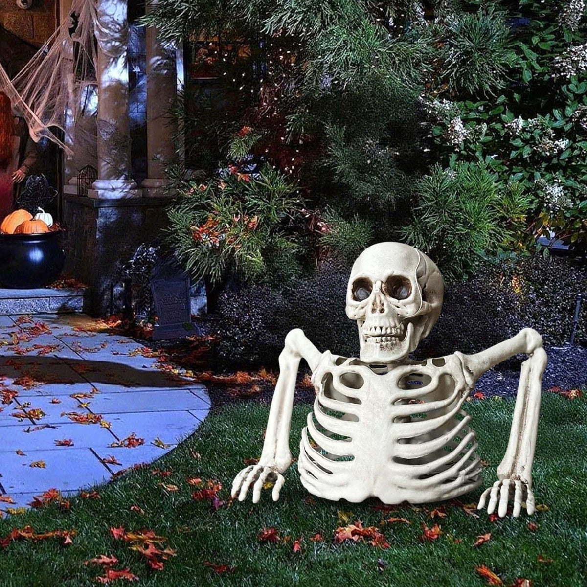 Diceymbol Halloween Ground-Breaking Skeleton Bust Spooky Decor for Patio Yard Home Halloween Home Decorations 10 Inch