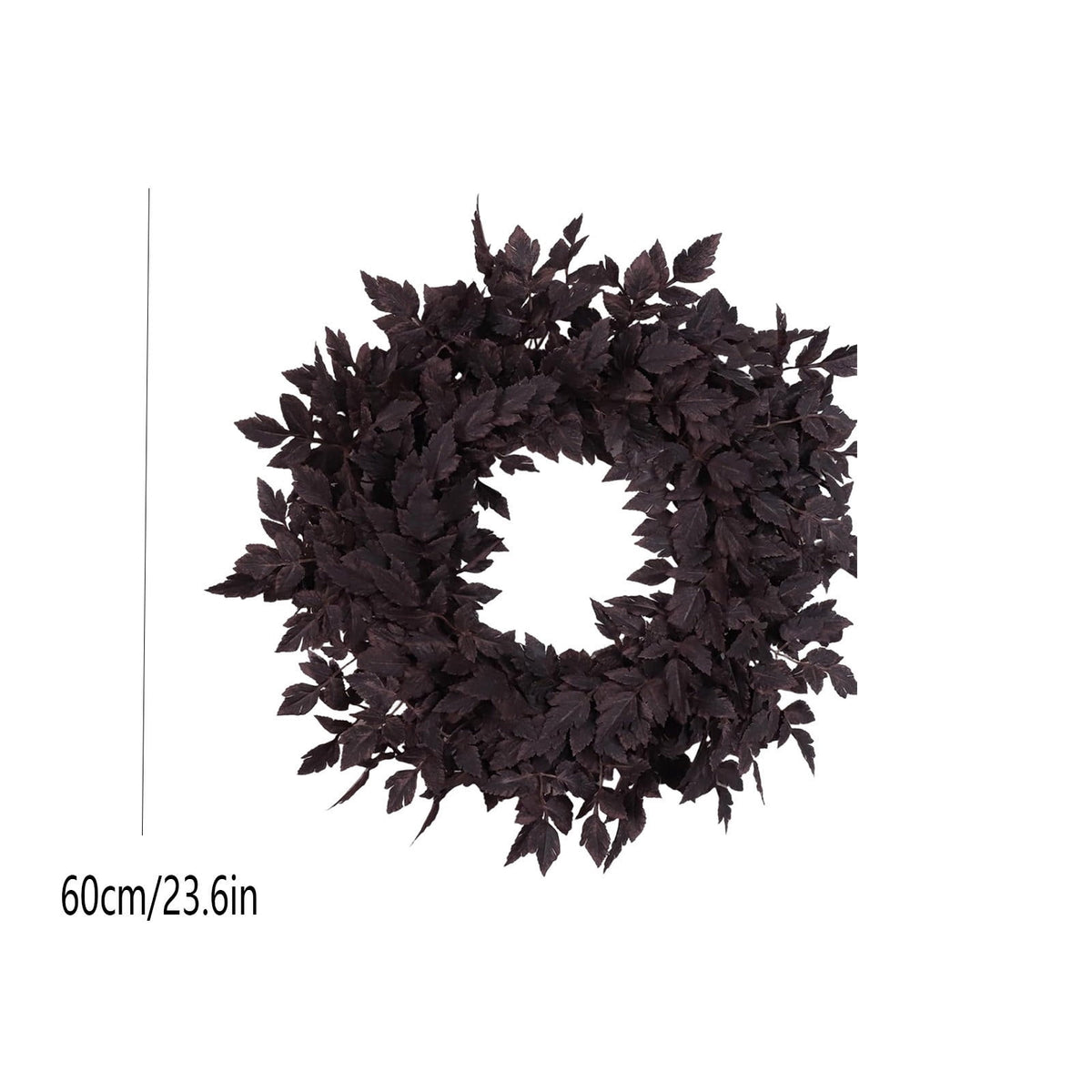 Fall Decor - Fall Wreaths for Front Door, 24 Inch Plum Cimicifuga Leaves Wreath, Autumn Harvest Halloween Decorations for Home Indoor Outdoor Mantle Window Wall Kitchen, Black