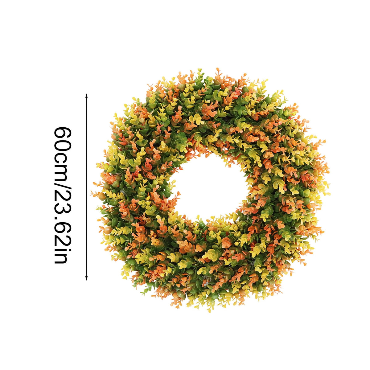 ICQOVD Halloween Pumpkin Maple Leaf Wreath with Skeleton Ornament Orange Black Bow Front Door Hanging Fall Home Decoration 15.75*15.75*3.15IN