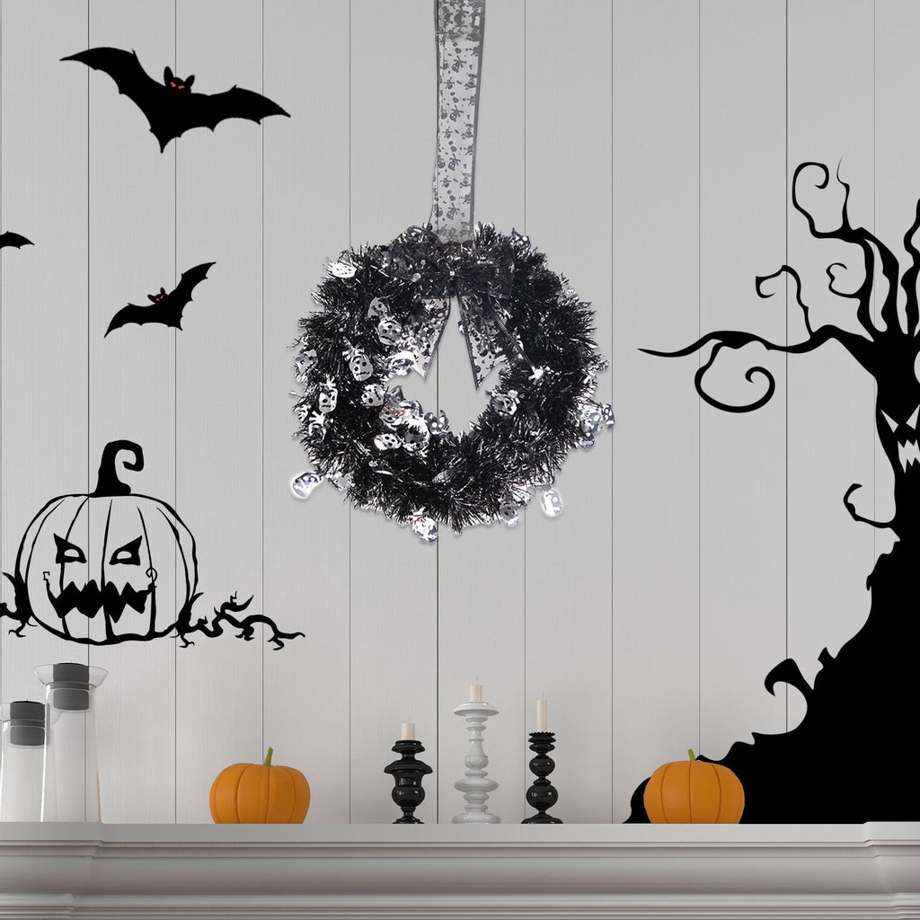 YIMWNYI Halloween Garland Wreath Decoration, Halloween Decor, Halloween Door Wreath, Indoor Outdoor Decoration, Fall Decor, Festive Wreath for Home