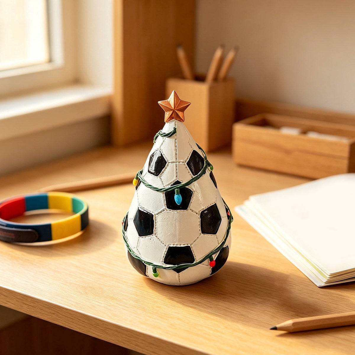 Christmas in july Decorations, Christmas Tree Resin Figurine, Sports Themed Tabletop Decor for Fall Thanksgiving Summerween, Unique Holiday Gift