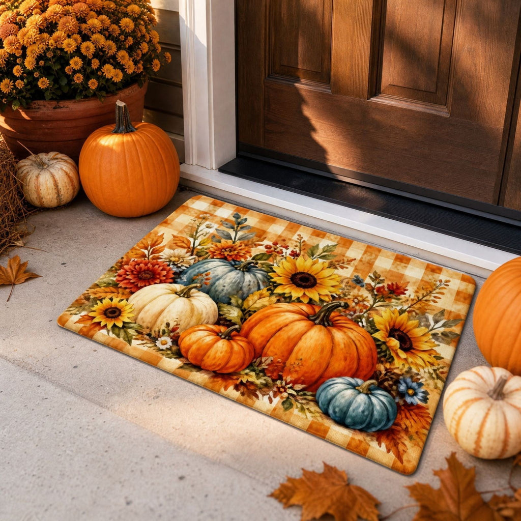 Autumn Door Mat for Entryway, 16x24 Inch, Fall-Themed Floor Doormat for Home Decor, Non-Slip Rug Mat for Living Room, Kitchen, Bedroom, Gifts for Fall Lovers (E)