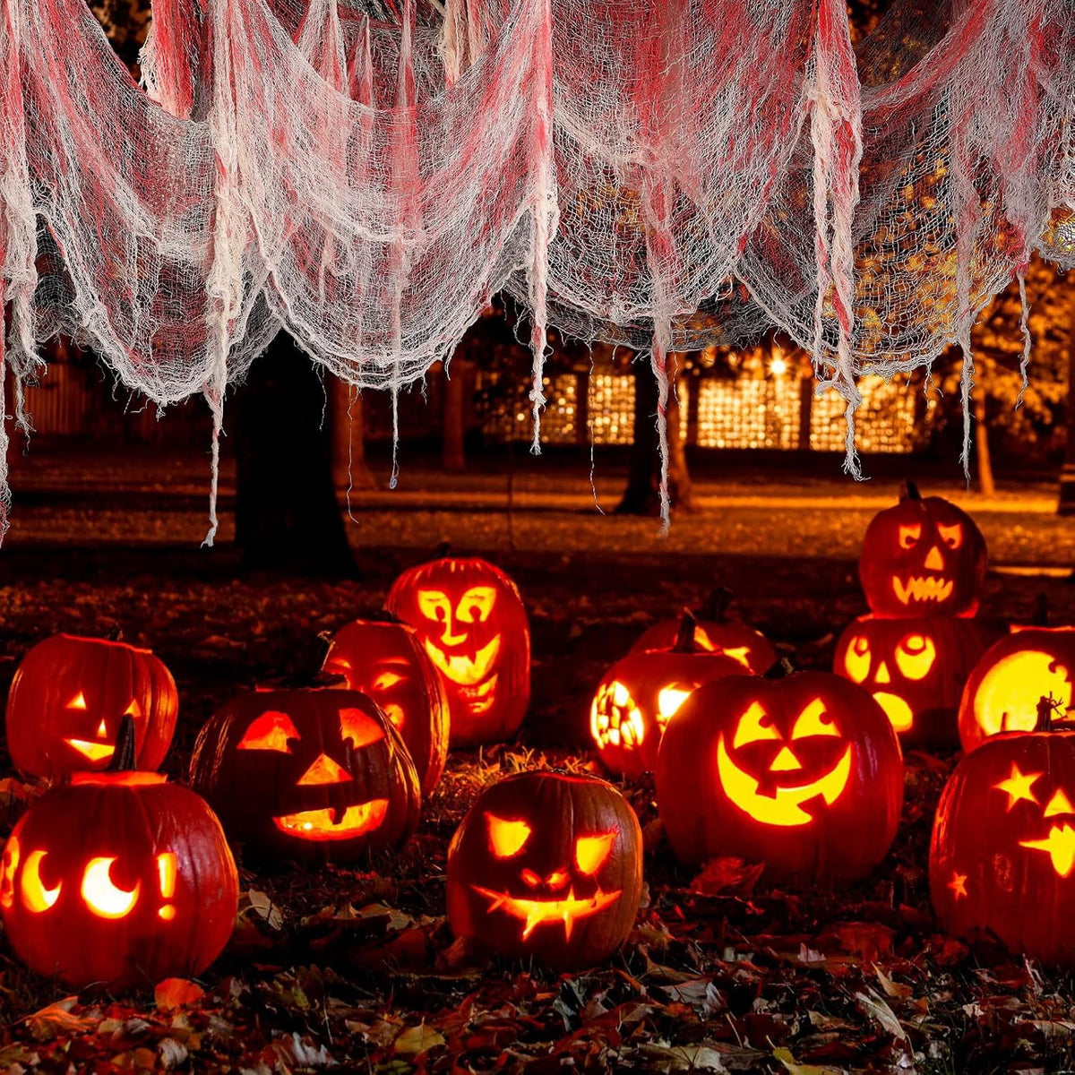 CQHVKQ 5 Pack of Halloween Creepy Gauze Cloth Decoration Set, Indoor Outdoor Black Scary Halloween Gauze Tapestry Decor, Spooky Decorations for Home, Yard, Haunted House & Party Supplies, 72" x 30"