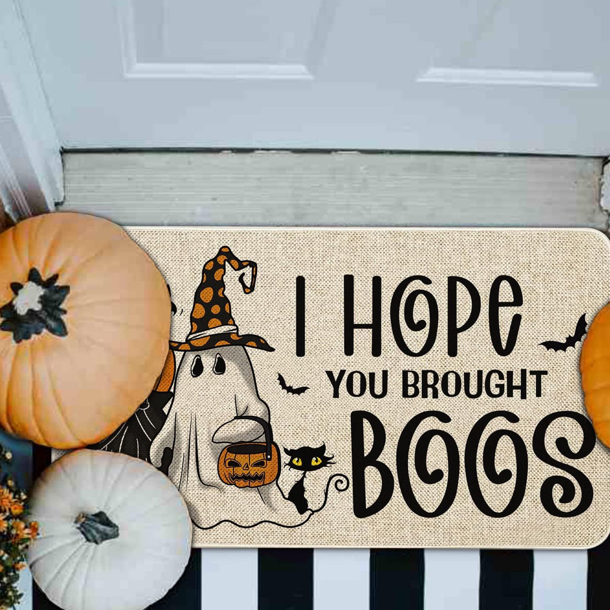 BOOHIT Halloween Door Mat 31x19 Inch Indoor Outdoor Entrance Floor Home Decoration (Witch Feet)