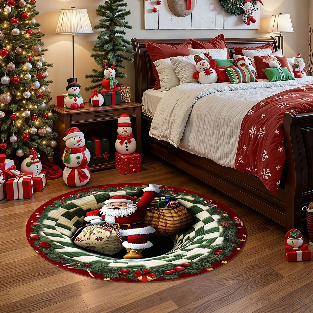 Mats Savings YZEGDCH Christmas Reindeer Rugs- Green Rugs for Living Room Christmas Doormat Indoor Outdoor Entrance Floor Rug Non Slip Winter Christmas Decor Rubber Welcome Mats