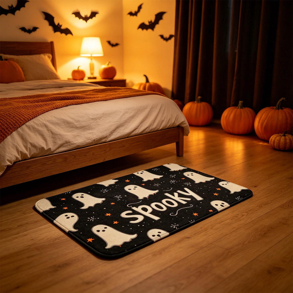 Halloween Pumpkin Doormat, Soft Non-Slip Indoor Outdoor Welcome Rug for Entryway Porch and Front Door