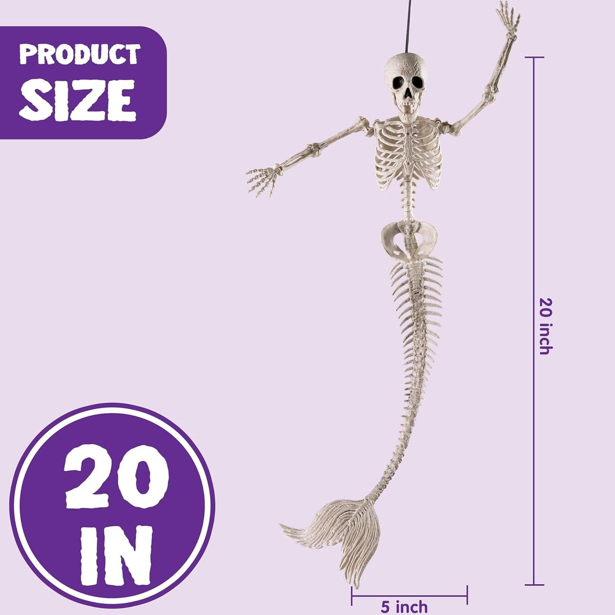 Joyfy 2 Pcs 24 Inch Halloween Skeleton Decor,2 FT Posable Skeleton Halloween Prop for Haunted House Indoor Outdoor Decoration Spooky Decor,Full Body with Movable Joints for Halloween Decoration