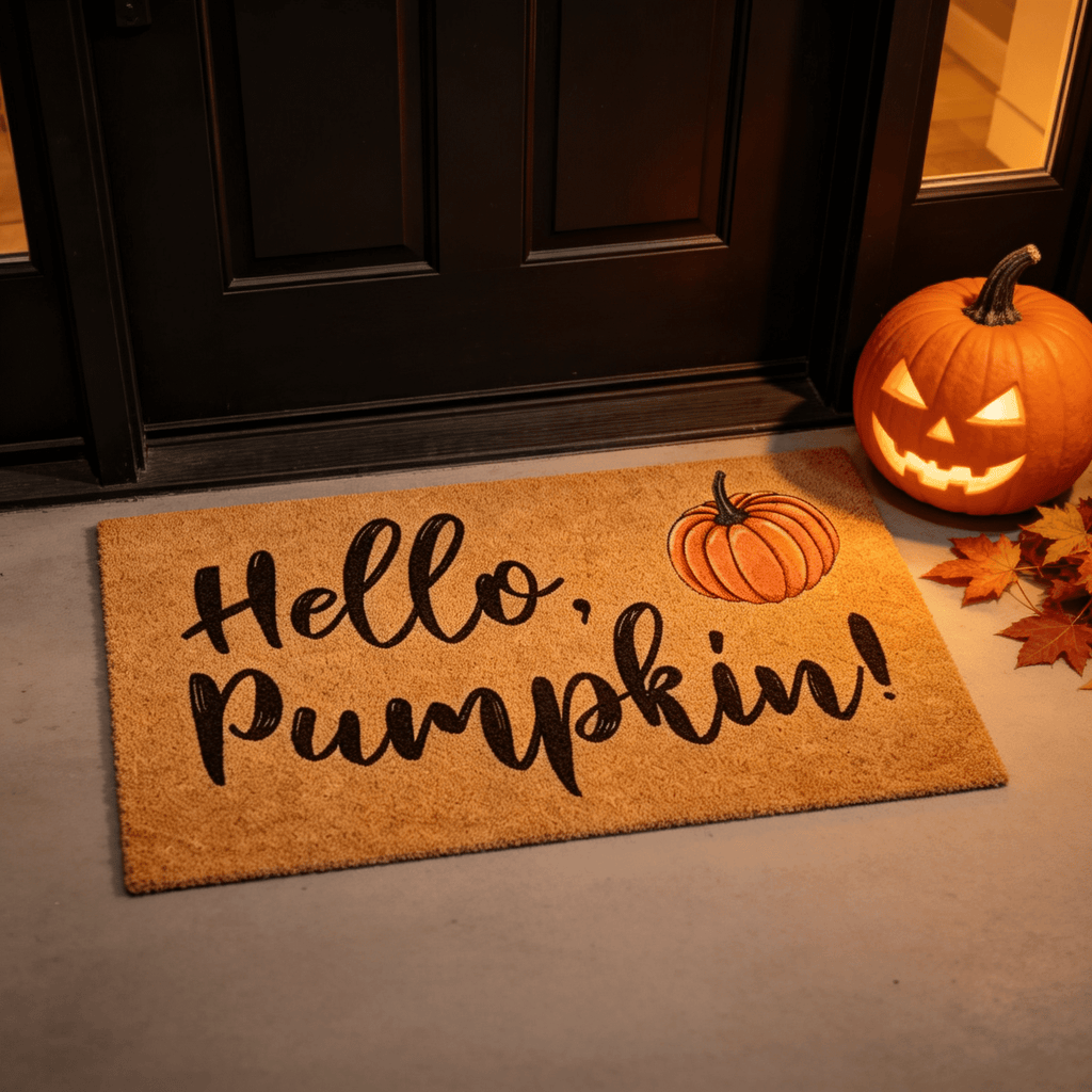 Halloween Pumpkin Doormat, Soft Non-Slip Indoor Outdoor Welcome Rug for Entryway Porch and Front Door