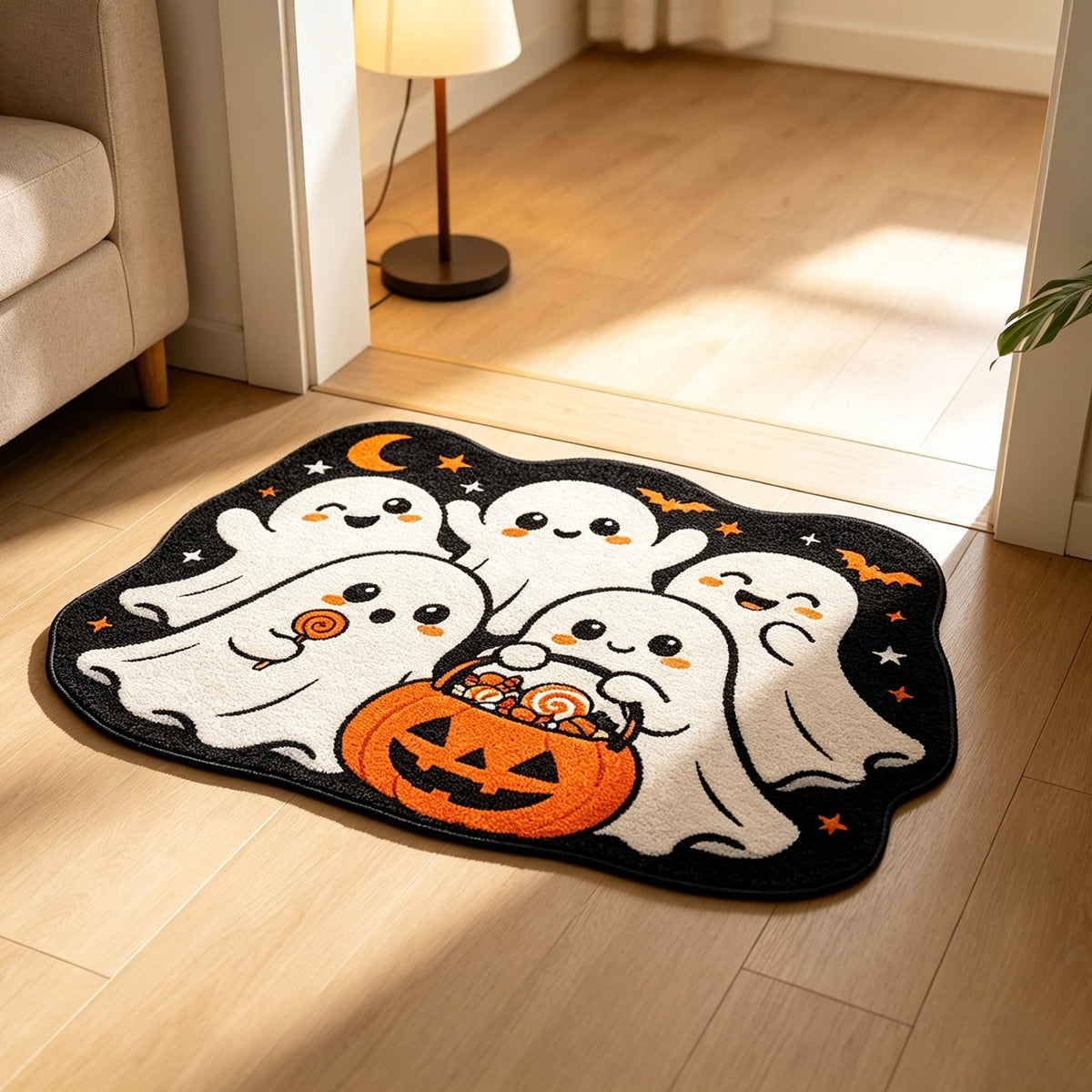 Halloween Kitchen Mat Halloween Printed Carpet Non-slip Entry Door Entry Mat Absorbent Bathroom Kitchen Entryway Mat 40*60cm