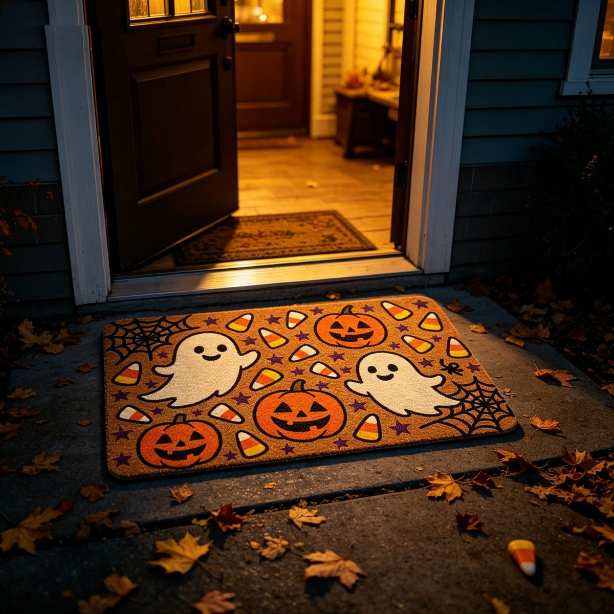 Halloween Door Mat Classic Print Skidproof Mat 15.75x23.62in Polyester Skidproof & Dirt Trapping for Front Door Porch Entryway by MPOISVA
