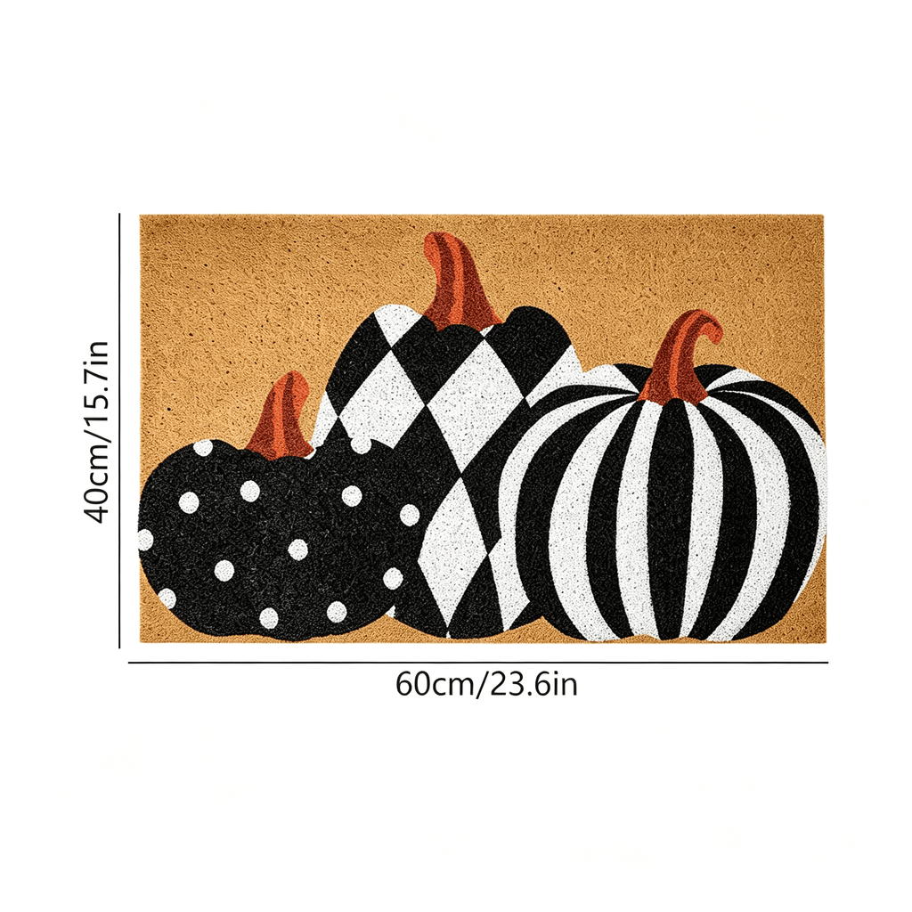 Halloween Pumpkin Doormat, Soft Non-Slip Indoor Outdoor Welcome Rug for Entryway Porch and Front Door