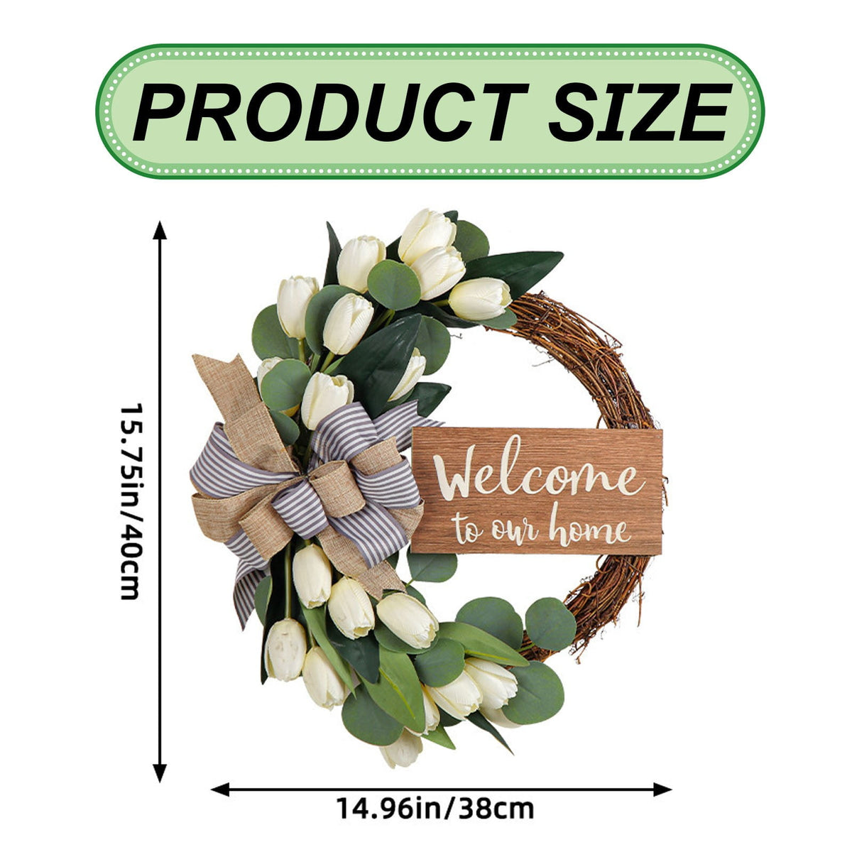 Under $15! Wreaths for front Door Kingtowag Artificial Floral Wreath, Simulation Plant Pastoral Style Door Hanging Decoration Poppy Fruit, Greenery Wreath for Porch, Window, Home, Farmhouse