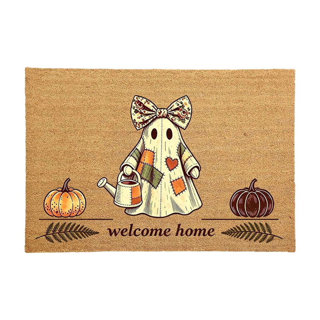 Halloween Doormat Vintage Retro Style Mat 23.6x15.7in Secure-Grip Absorbent Coir Look Entryway Rug for Front Porch Indoor Outdoor Decor by OVFUIZ