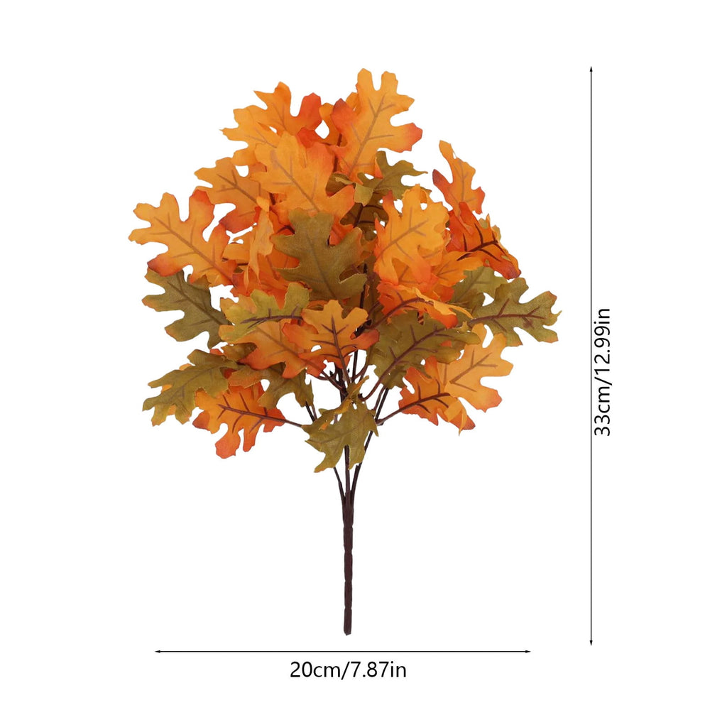 SPOORYYO 2Pcs Fall Maple Leaves Stems for Vase, Artificial Autumn Fake Leaves Decor, Maple Leaf Bushes Shrubs for Thanksgiving Halloween Home Farmhouse Table Centerpiece, 12.99" x 7.87"